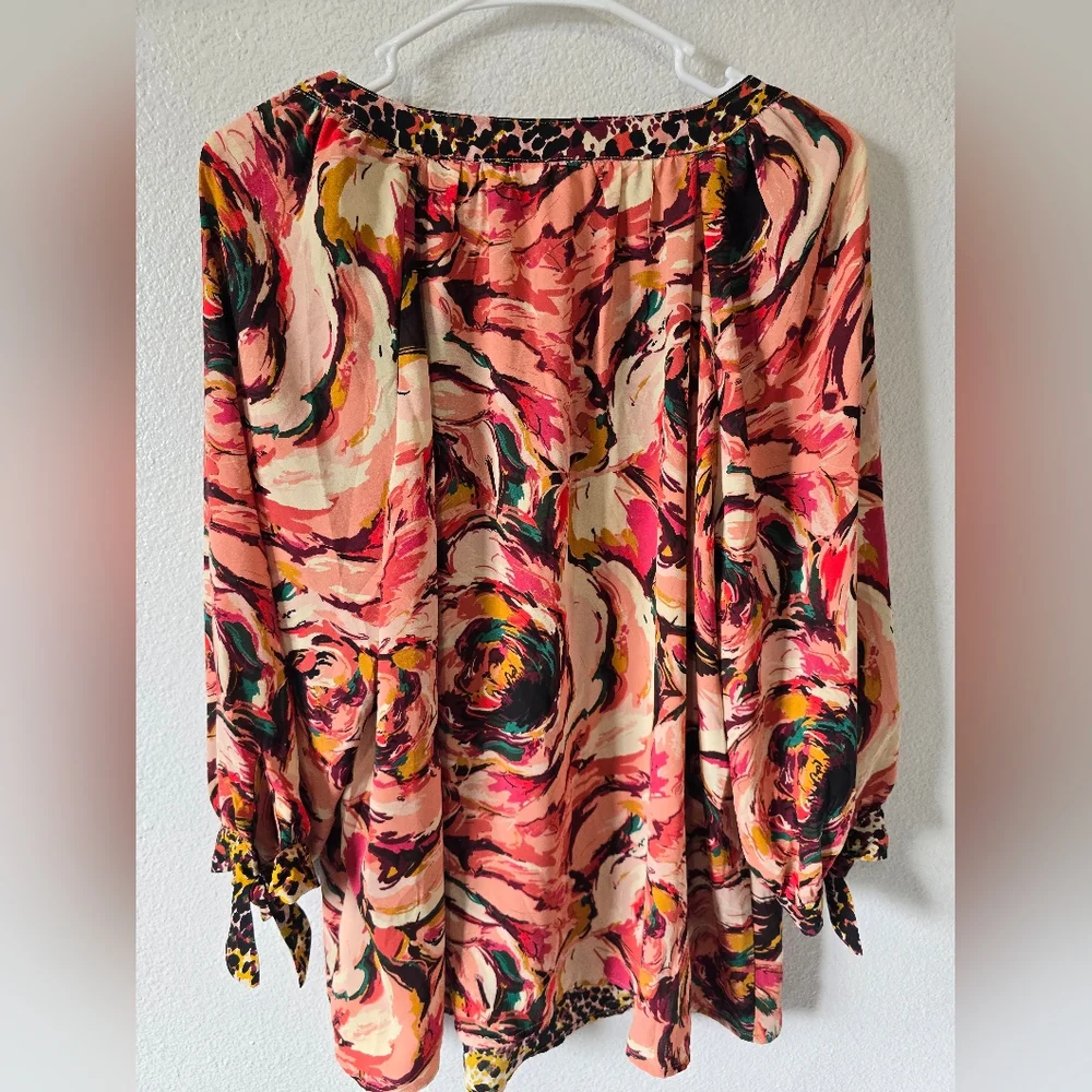 Fig&flower Anthropologie plus 3/4 Sleeve Floral Print Blouse Size 3X - Picture 3 of 9